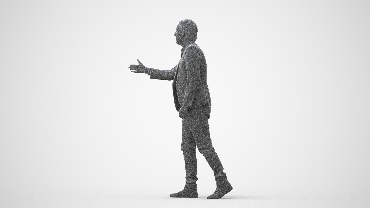 realistic 3D human man business, archviz people FBX OBJ for Blender, square thumbnail