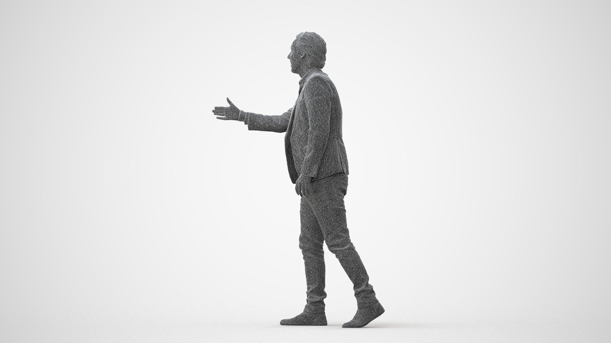 realistic 3D human man business, archviz people FBX OBJ for Blender, square thumbnail