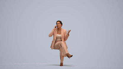 3D scanned woman business, photorealistic archviz people for Enscape and SketchUp, standing pose render