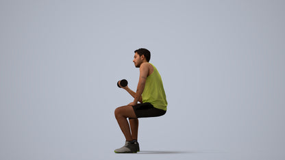 3D people model man sport, scanned human for 3ds Max rendering, three-quarter view render