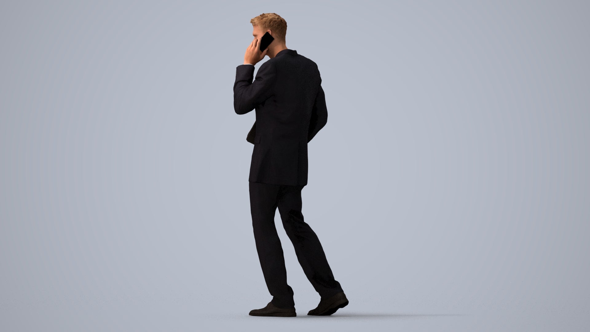 realistic 3D people man business, render-ready for V-Ray and Corona, FBX OBJ, three-quarter view render