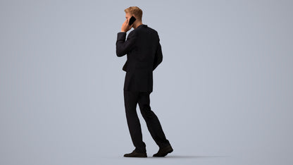 realistic 3D people man business, render-ready for V-Ray and Corona, FBX OBJ, three-quarter view render