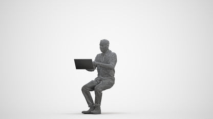 realistic 3D human man business, archviz people FBX OBJ for Blender, three-quarter front view render