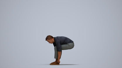 3D scanned man sitting casual, photorealistic archviz people for Enscape and SketchUp, standing pose render