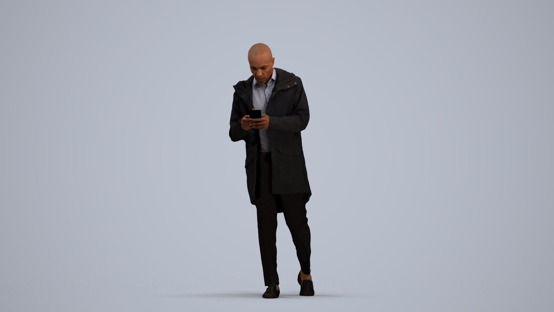 3D people model man business, scanned human for 3ds Max rendering, standing pose render