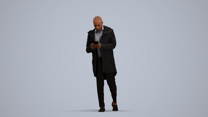 3D people model man business, scanned human for 3ds Max rendering, standing pose render