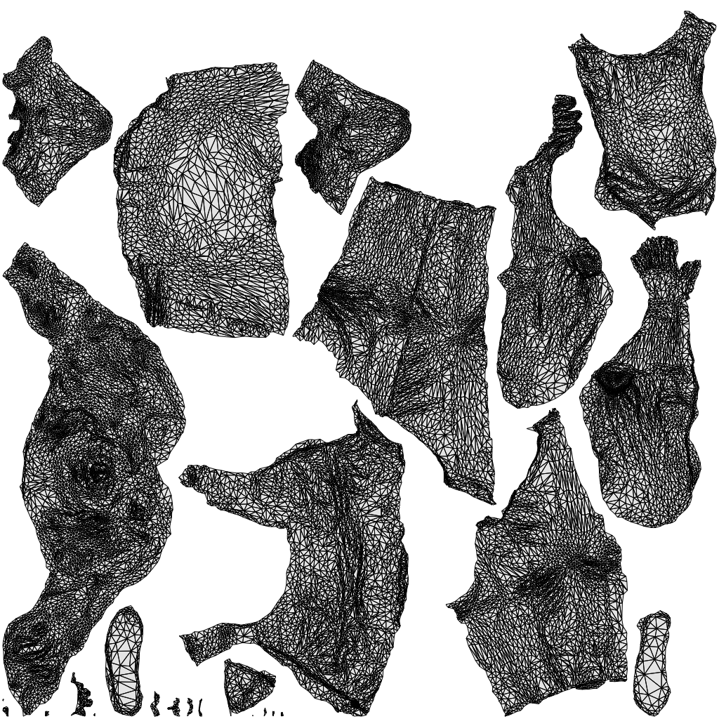 realistic 3D woman casual sitting, scanned archviz people for Blender and 3ds Max, wireframe top-down view