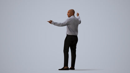 realistic 3D man business, scanned archviz people for Blender and 3ds Max, three-quarter view render