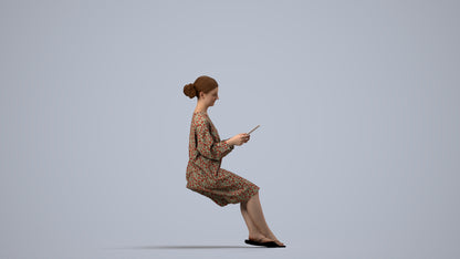 realistic 3D people girl casual kids, render-ready for V-Ray and Corona, FBX OBJ, side view render