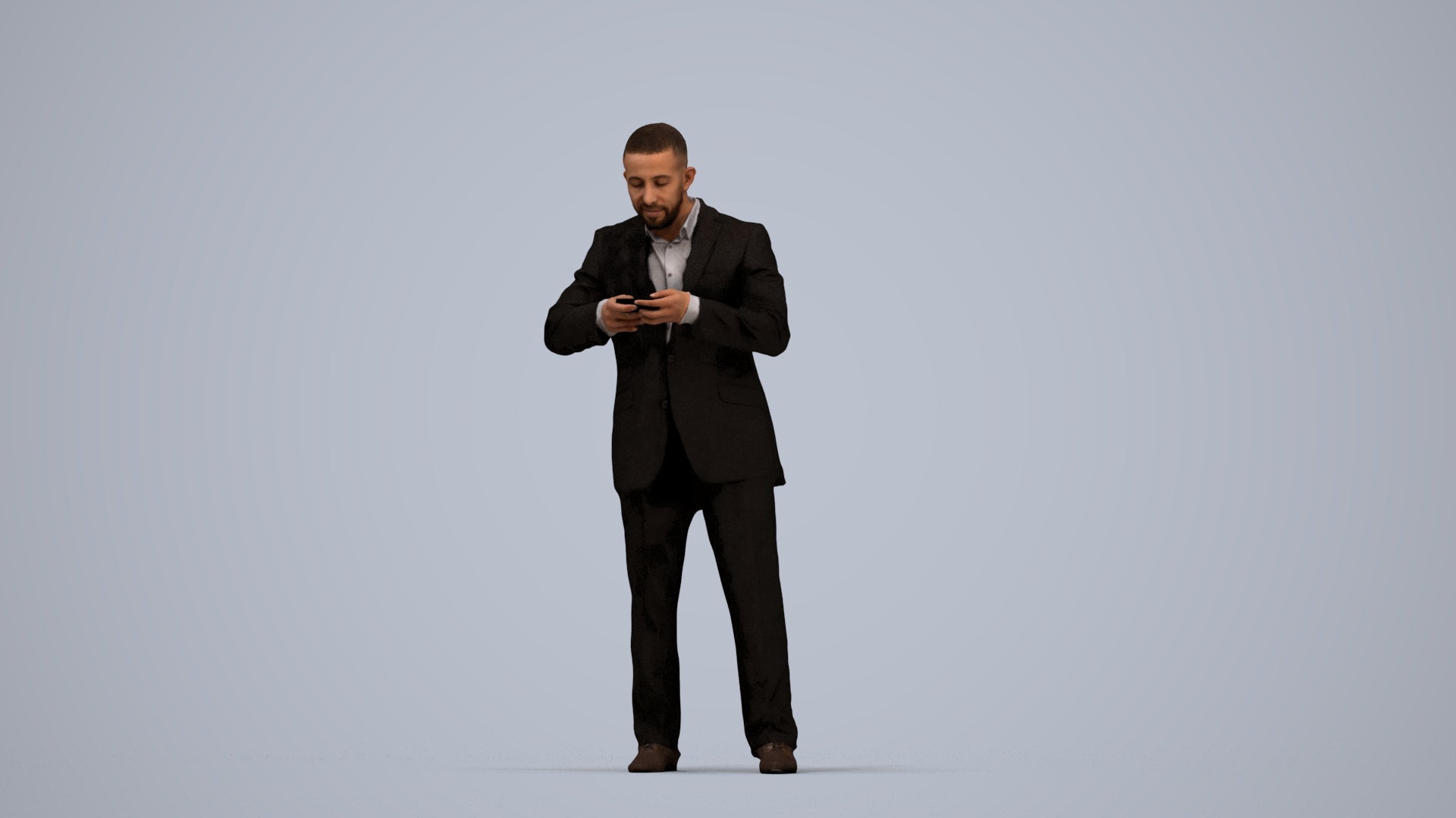 realistic 3D people man business, render-ready for V-Ray and Corona, FBX OBJ, top-down view render