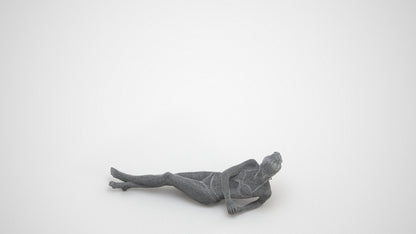 realistic 3D woman pool, scanned archviz people for Blender and 3ds Max, wireframe three-quarter view