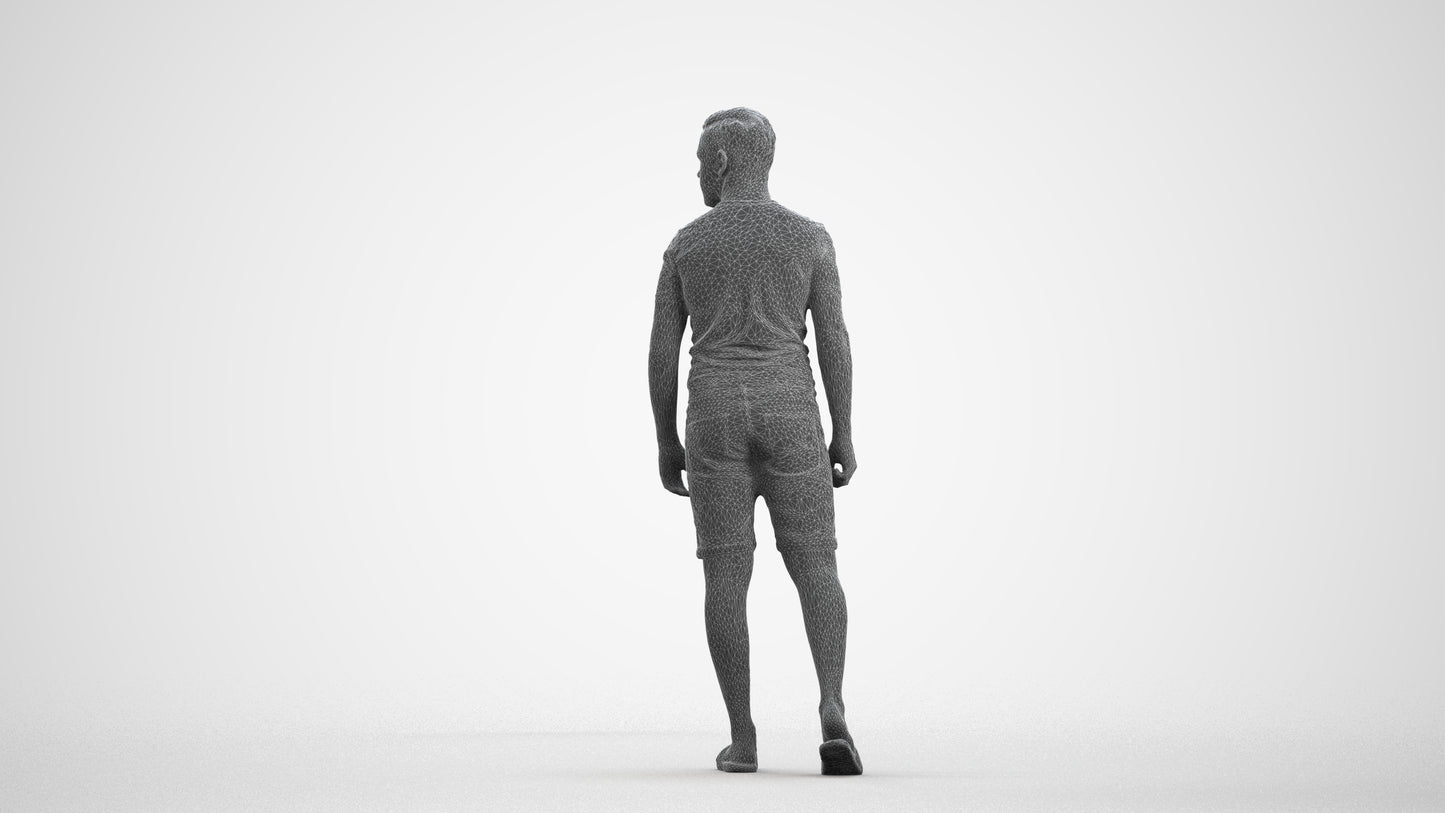 scanned 3D boy casual kids, photogrammetry people for Enscape and V-Ray, wireframe front view