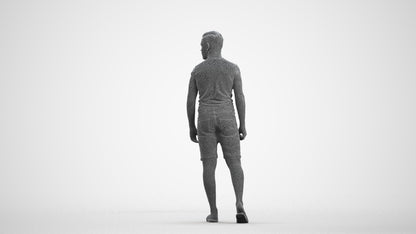 scanned 3D boy casual kids, photogrammetry people for Enscape and V-Ray, wireframe front view