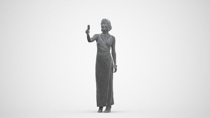 photogrammetry 3D woman formal, realistic human model archviz FBX, three-quarter front view render