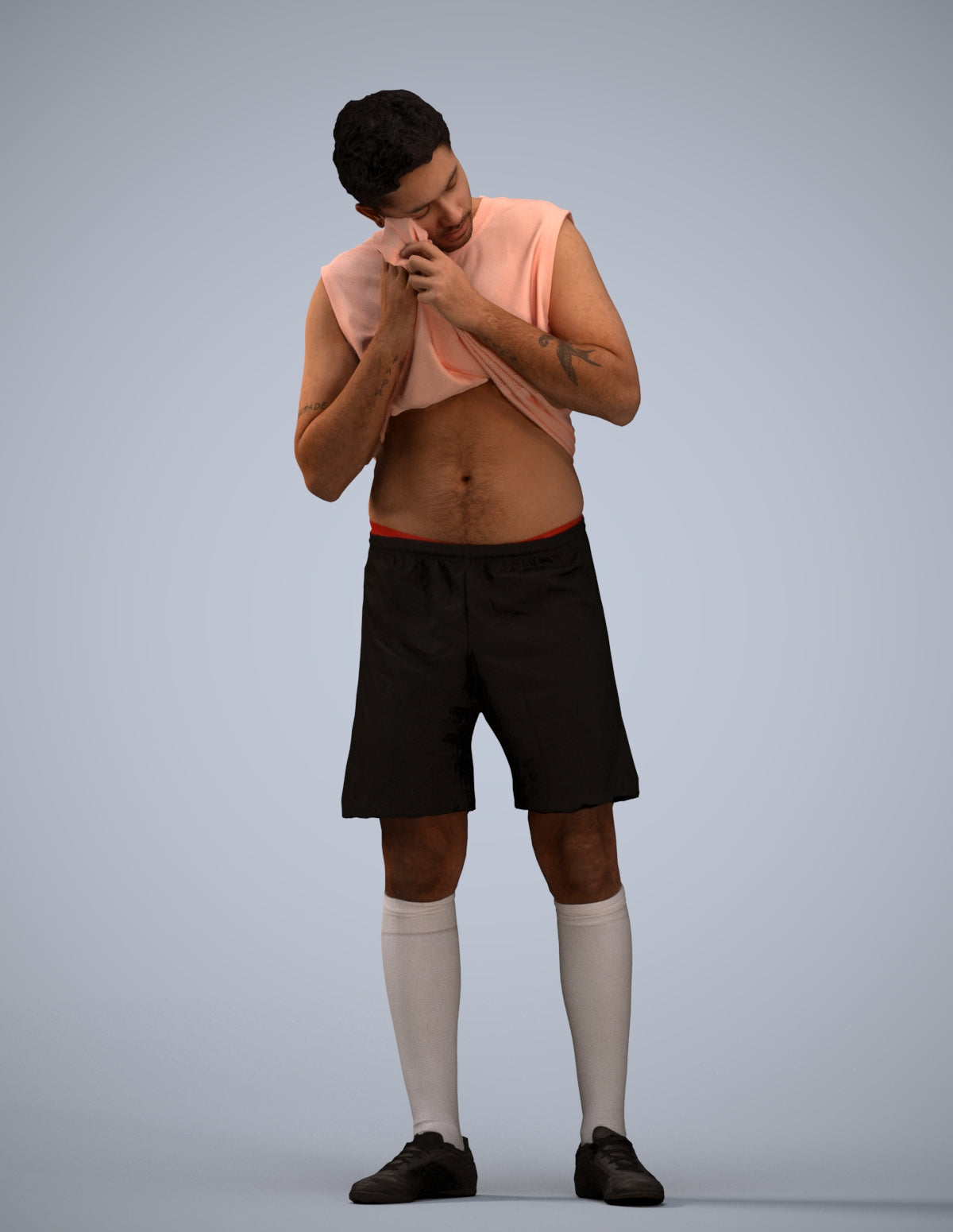 realistic 3D human man sport, archviz people FBX OBJ for Blender