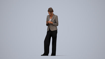 realistic 3D woman business, scanned archviz people for Blender and 3ds Max, top-down view render