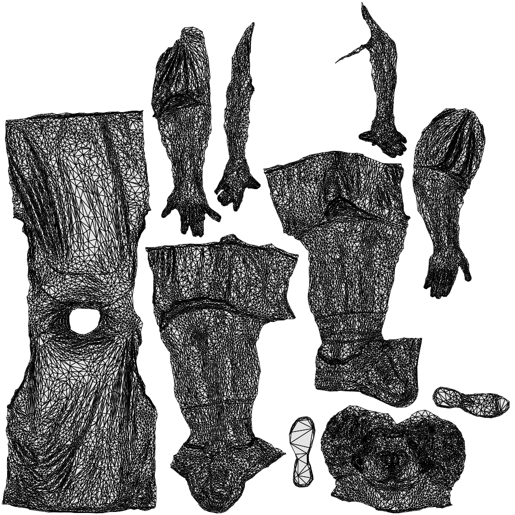 3D scanned man sport, photorealistic archviz people for Enscape and SketchUp, wireframe top-down view