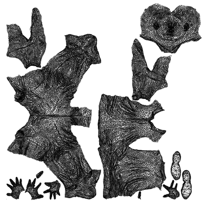 3D scanned man standing casual, photorealistic archviz people for Enscape and SketchUp, wireframe top-down view