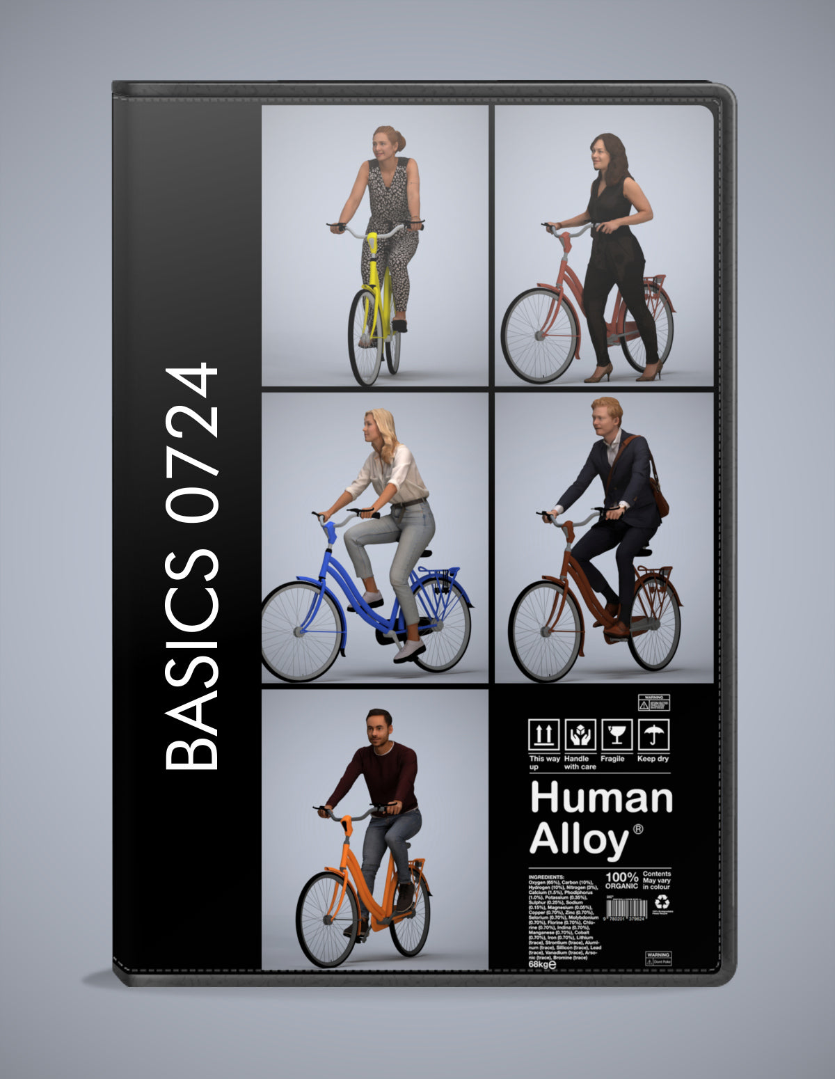 scanned 3D people cycling collection, 5 photogrammetry models for Enscape and V-Ray