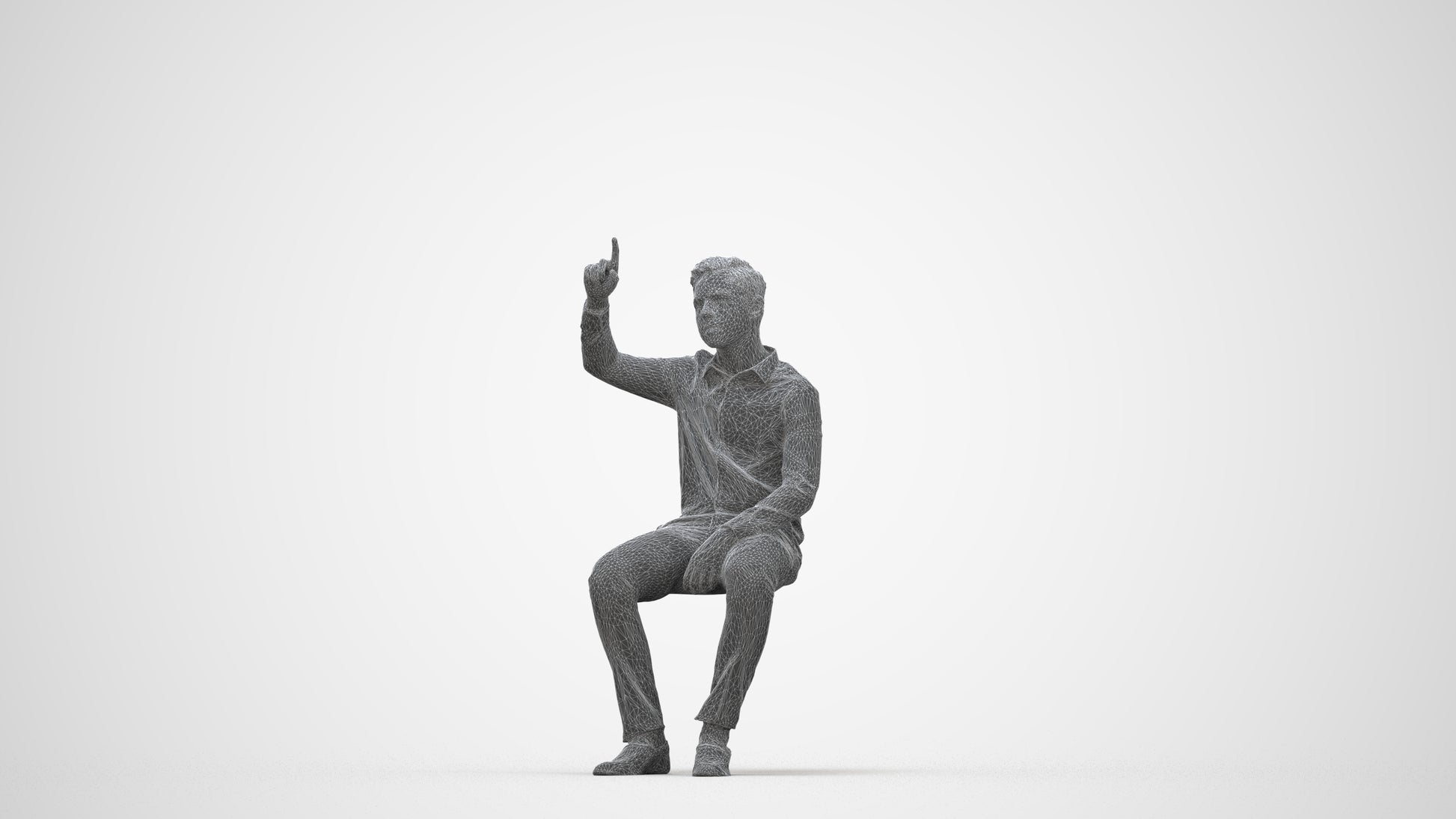 3D scanned boy kids, photorealistic archviz people for Enscape and SketchUp, wireframe back view