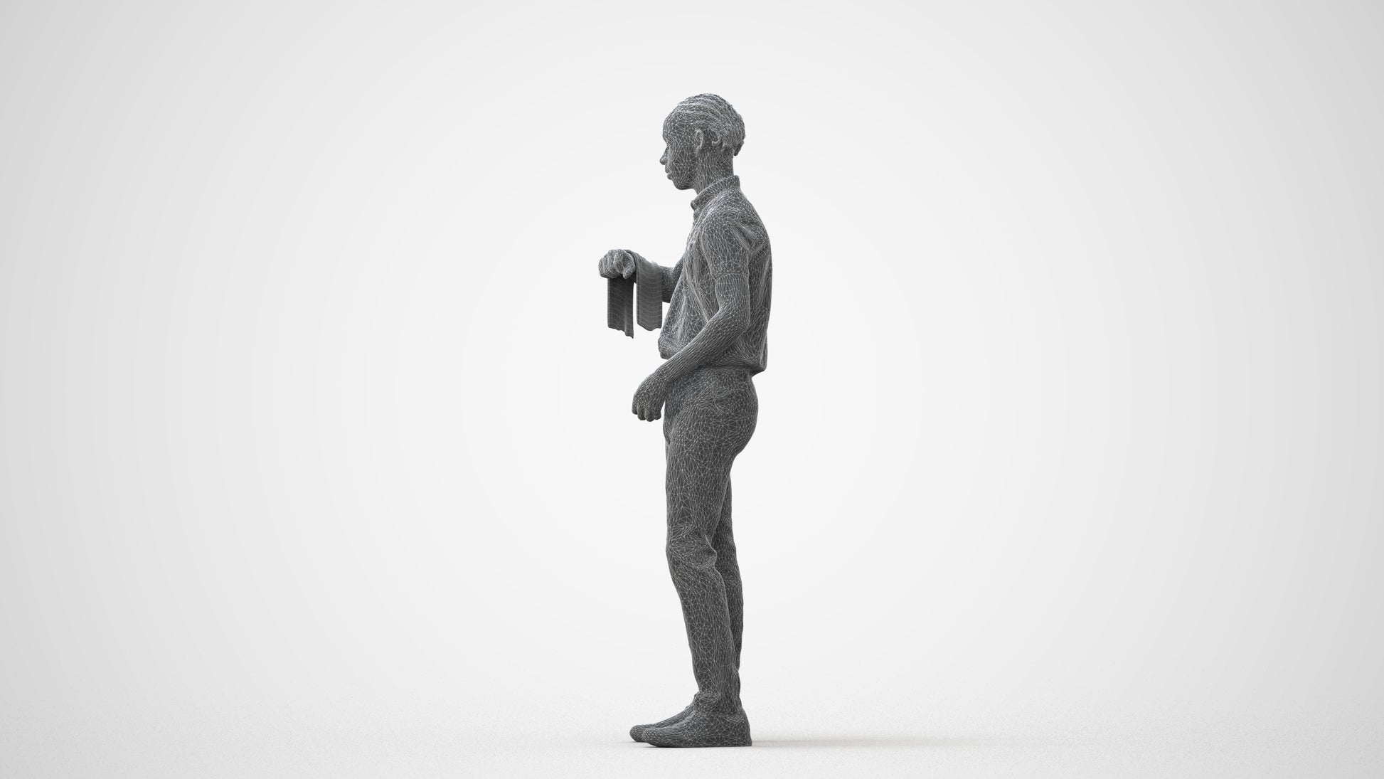realistic 3D human boy hospitality, archviz people FBX OBJ for Blender, square thumbnail