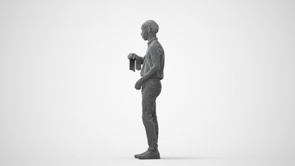 realistic 3D human boy hospitality, archviz people FBX OBJ for Blender, square thumbnail