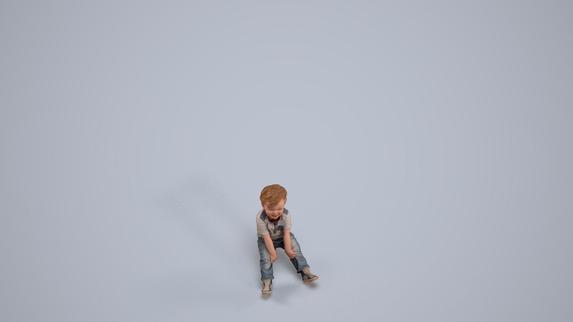 photogrammetry 3D boy casual kids, realistic human model archviz FBX, back view render