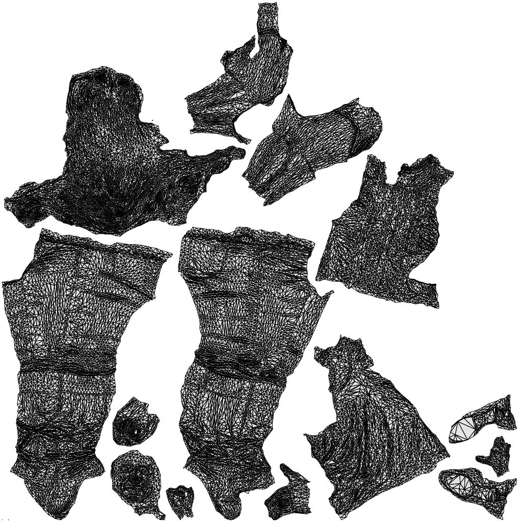 3D people model woman casual standing, scanned human for 3ds Max rendering, wireframe top-down view