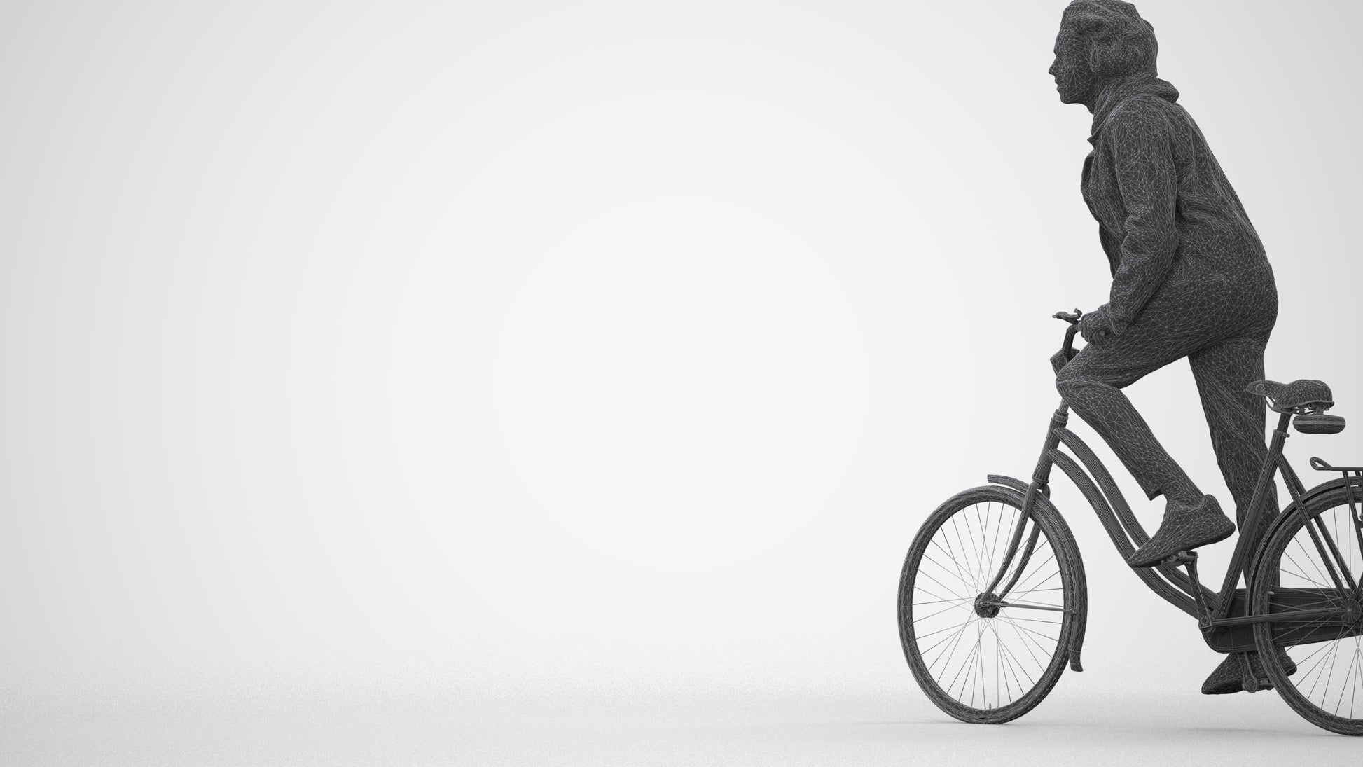 realistic 3D human man casual cycling, archviz people FBX OBJ for Blender, square thumbnail