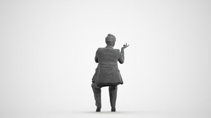 3D people model woman business, scanned human for 3ds Max rendering, wireframe front view