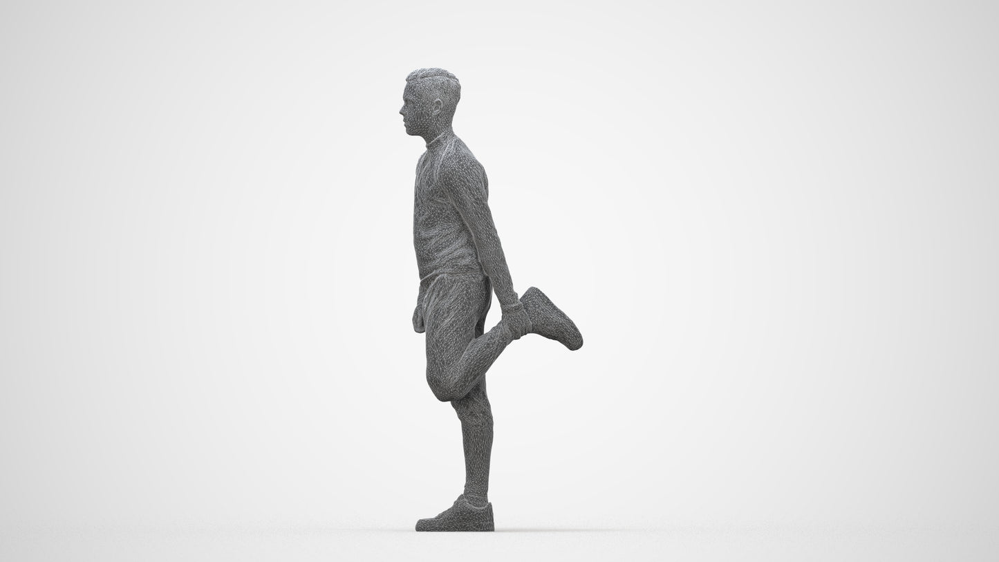scanned 3D boy sport, photogrammetry people for Enscape and V-Ray, wireframe back view