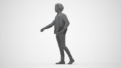 photogrammetry 3D man casual mix, realistic human model archviz FBX, wireframe back view