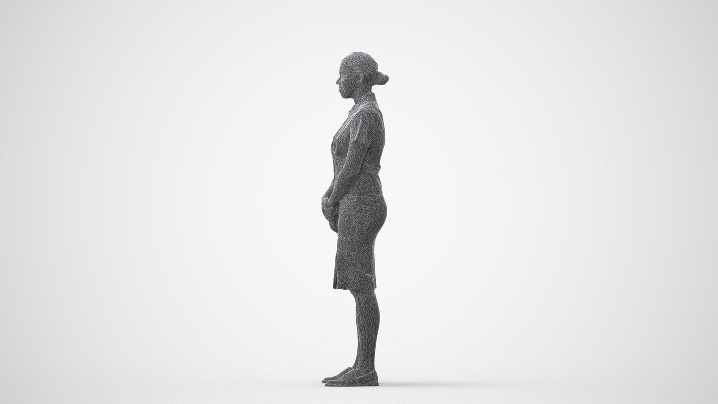 3D scanned woman hospitality, photorealistic archviz people for Enscape and SketchUp, square thumbnail