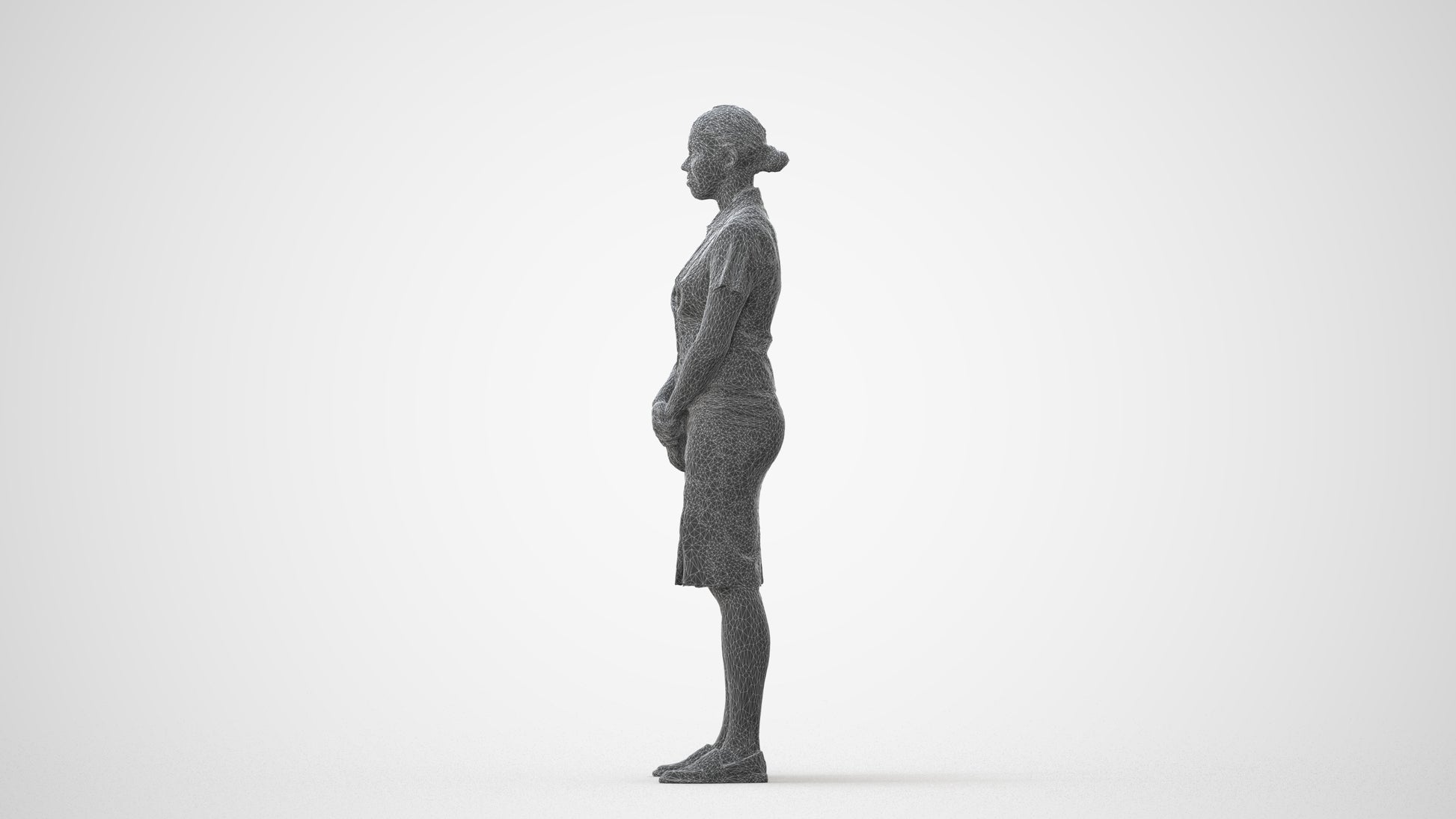 3D scanned woman hospitality, photorealistic archviz people for Enscape and SketchUp, square thumbnail