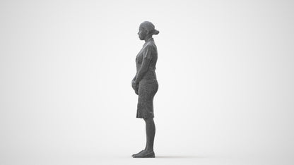 3D scanned woman hospitality, photorealistic archviz people for Enscape and SketchUp, square thumbnail