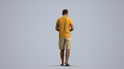 realistic 3D people man walking, render-ready for V-Ray and Corona, FBX OBJ, front view render