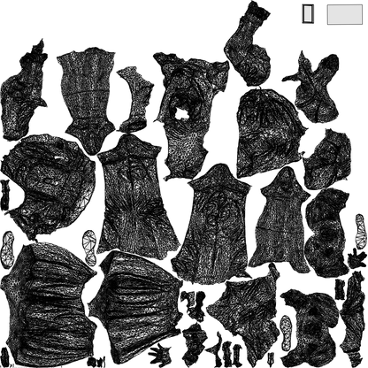 realistic 3D girl kids, scanned archviz people for Blender and 3ds Max, wireframe top-down view
