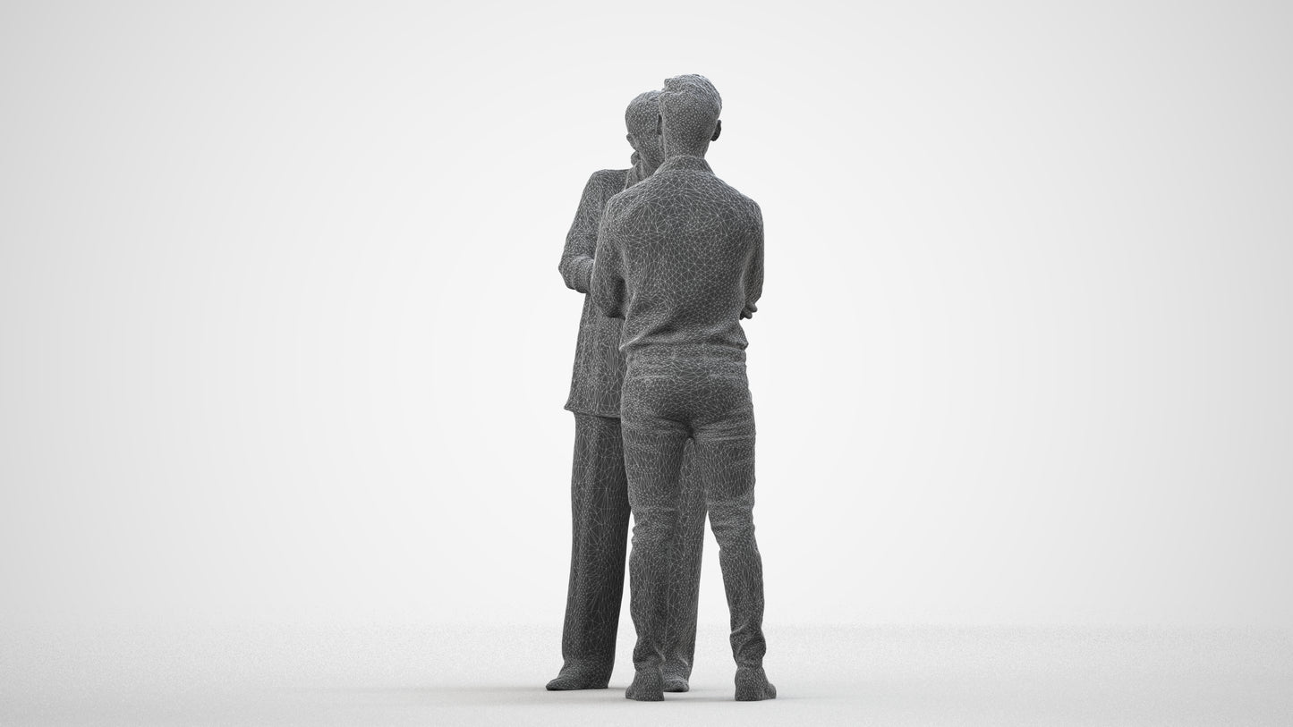 scanned 3D woman business, photogrammetry people for Enscape and V-Ray, wireframe side view
