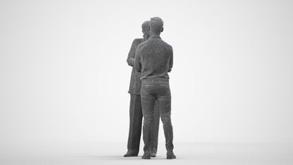 scanned 3D woman business, photogrammetry people for Enscape and V-Ray, wireframe side view