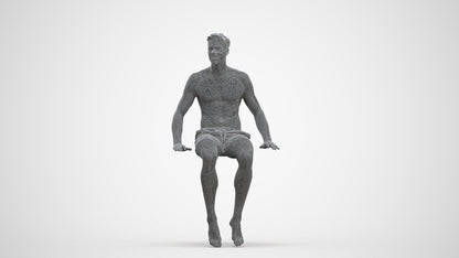 realistic 3D man pool, scanned archviz people for Blender and 3ds Max, three-quarter front view render