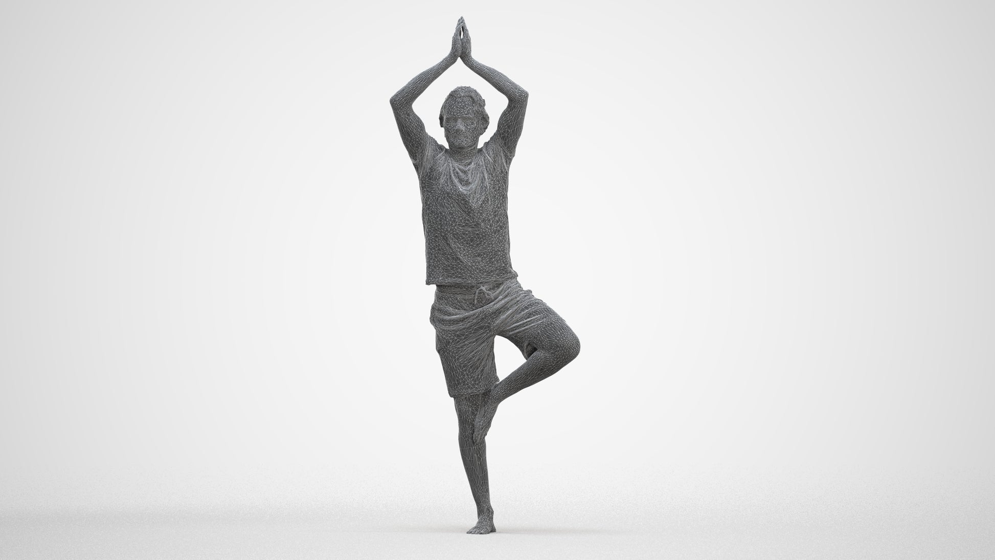 realistic 3D man casual sport, scanned archviz people for Blender and 3ds Max, three-quarter front view render