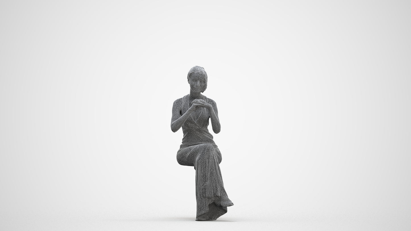 3D people model woman formal formalaffairs, scanned human for 3ds Max rendering, three-quarter front view render