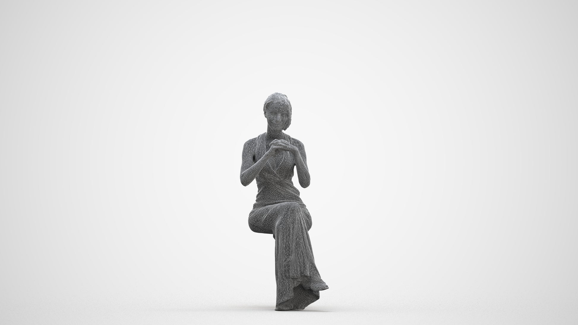 3D people model woman formal formalaffairs, scanned human for 3ds Max rendering, three-quarter front view render