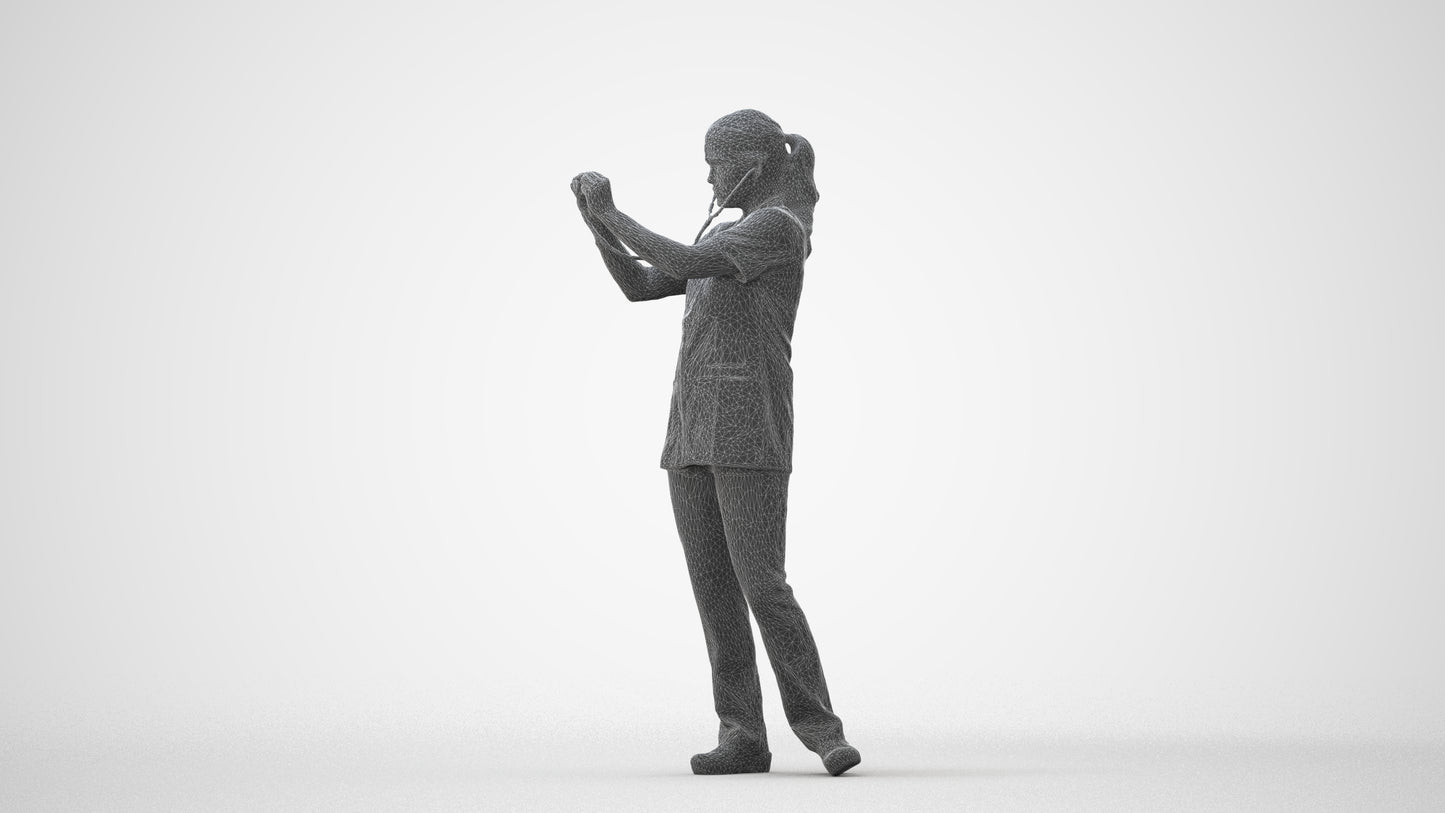 3D human model woman medical, photogrammetry scanned person for archviz, square thumbnail