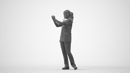 3D human model woman medical, photogrammetry scanned person for archviz, square thumbnail