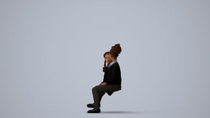 photogrammetry 3D girl kids, realistic human model archviz FBX, three-quarter view render