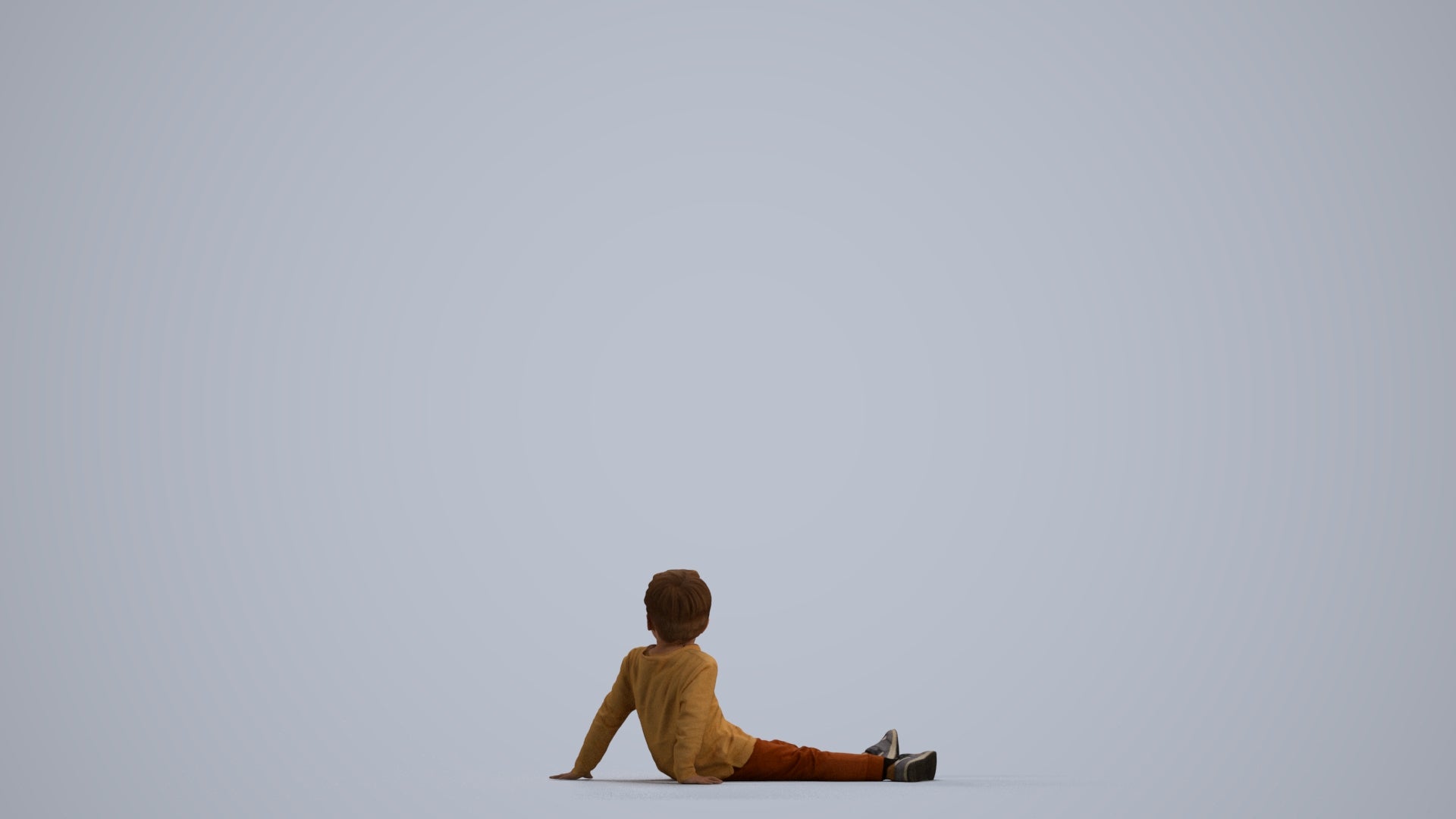 realistic 3D boy casual kids, scanned archviz people for Blender and 3ds Max, front view render