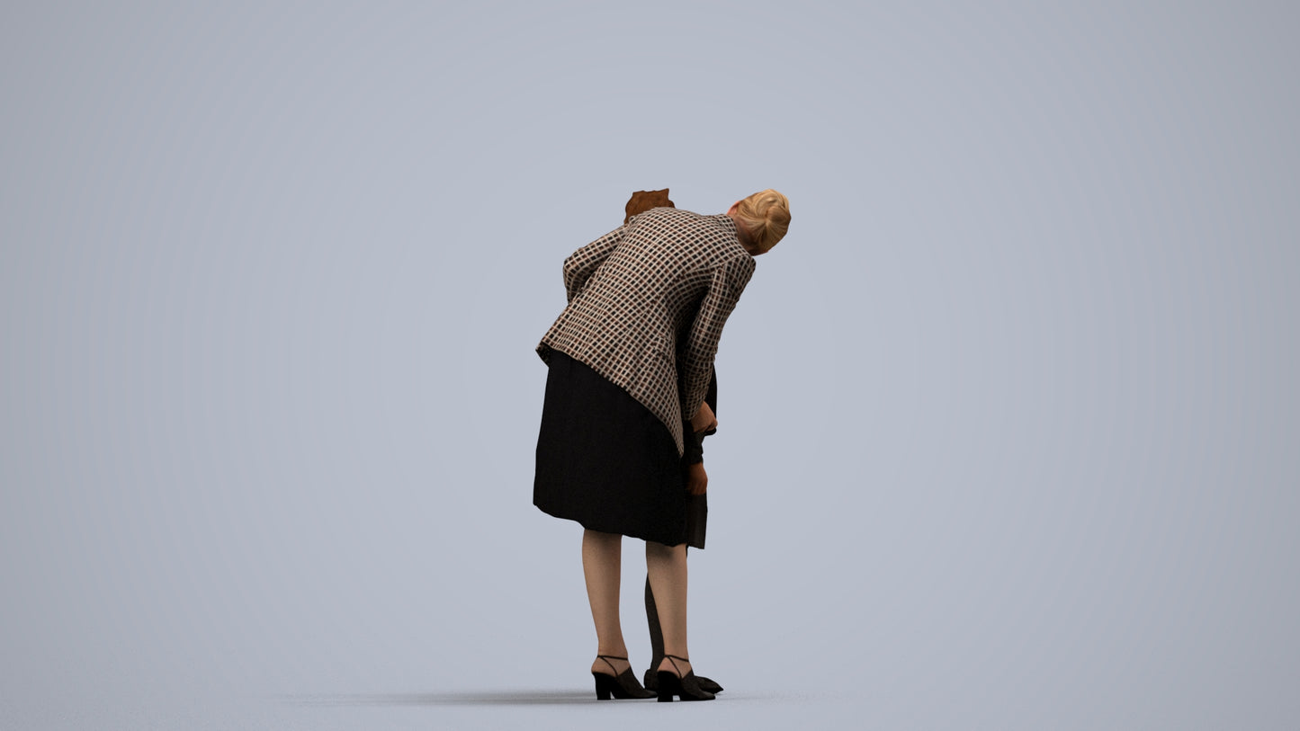 3D people model boy kids, scanned human for 3ds Max rendering, side view render