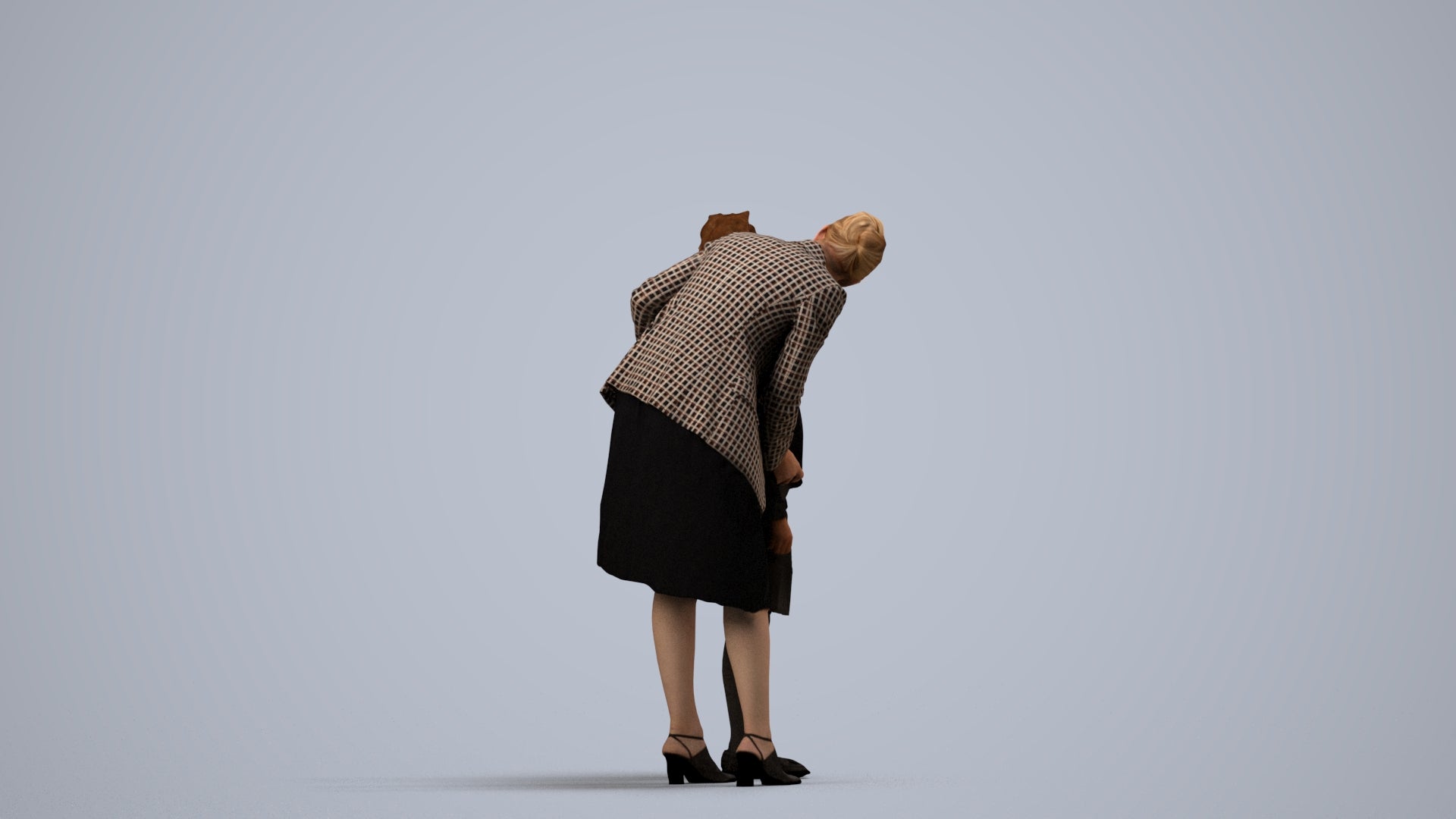 3D people model boy kids, scanned human for 3ds Max rendering, side view render
