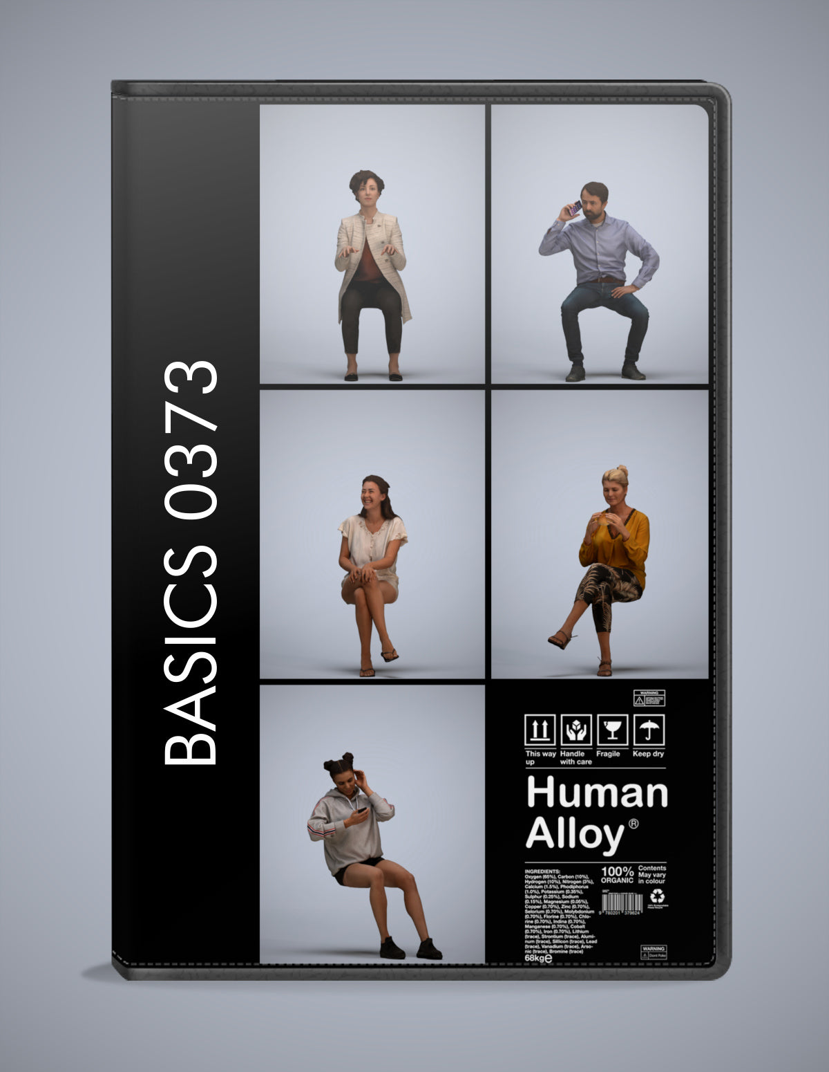 5 3D scanned people sitting, photorealistic archviz pack for Enscape and SketchUp